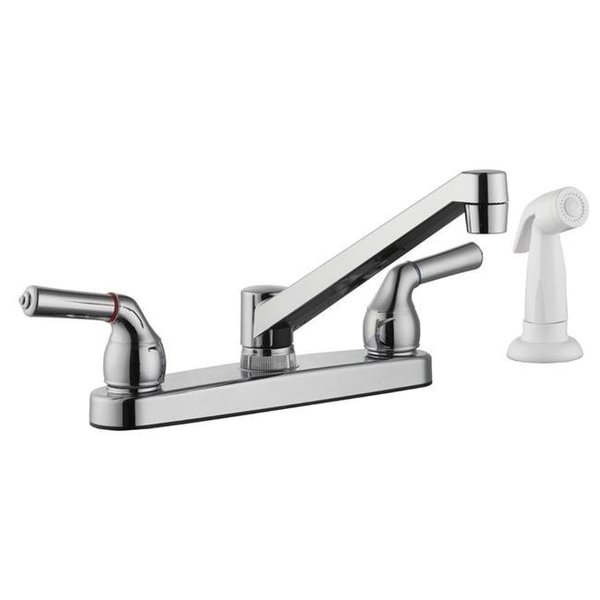 Home Plus Home Plus 4935334 Classic Two Handle Chrome Kitchen Faucet with Side Sprayer Included 4935334